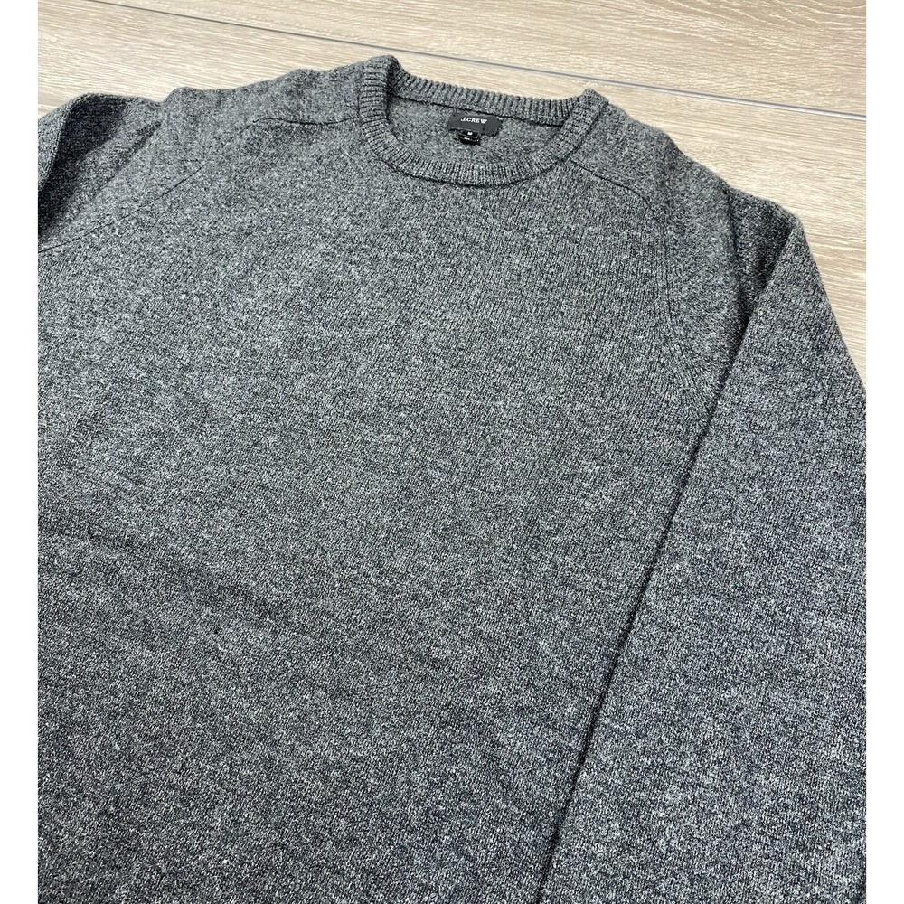 J Crew Mens 100% Lambswool Pullover Sweater Dark Grey‎ Size Medium *read*